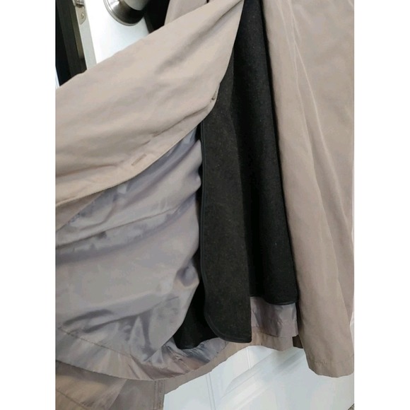 90s London Fog Double Breast Trench Duster Coat Hood Removable Wool Liner 8 Reg - Picture 9 of 9